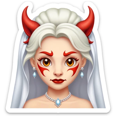 devil face bride sticker