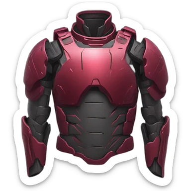 futuristic Autonomous Combat armored colored crimson breastplate arms sticker