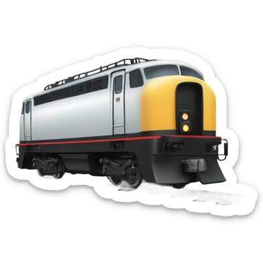 A electric locomotive was with black oval eyes  sticker