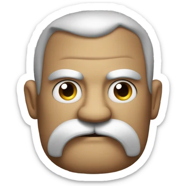 Chessboxing Berserker with staring eyes and curling moustache sticker