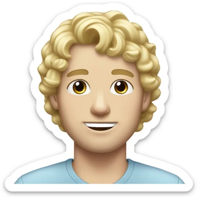 full body light curl blonde 30yo man blue eyed pale skin sticker