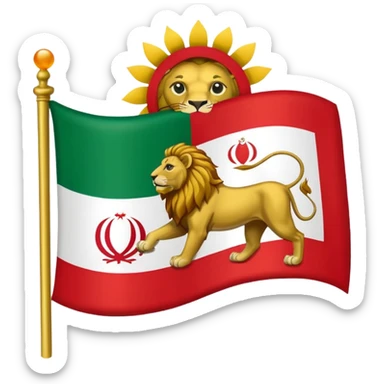flag of Iran in period of pahlavi sticker