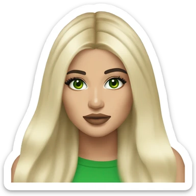 Kylie Jenner long blonde hair green eyes sticker