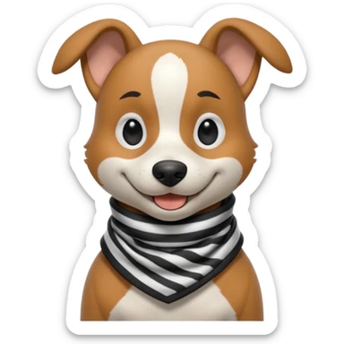 thief dog portrait, head and shoulders only, playful sneaky look, burglar scarf collar, mischievous smile, 3D cartoon, mobile game icon style, clean background, no text, no watermark
 sticker