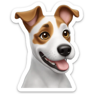 Jack Russell Terrier waving paw sticker
