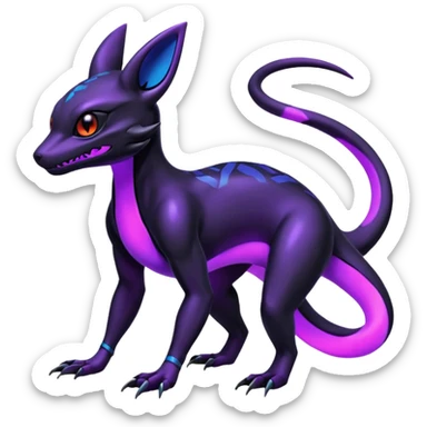 Shiny Cool Futuristic Salandit-Umbreon-Fakémon-hybrid-creature (full body)  sticker