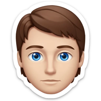 Jacob Underwood brown hair, blue eyes sticker