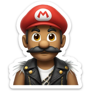 Punk rock mario sticker