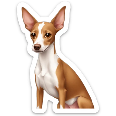 brown Podenco with white chihuahua sticker