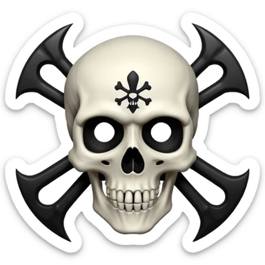 Wiz 101 casting sigil black and white death skull   inspired school sticker