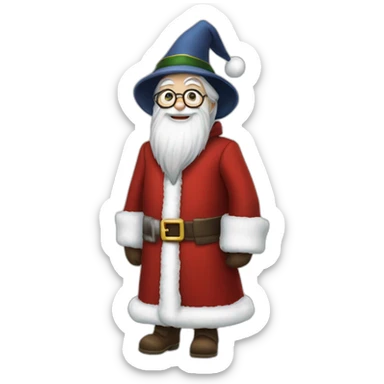 Albus Dumbledore dressed as a santa claus sticker