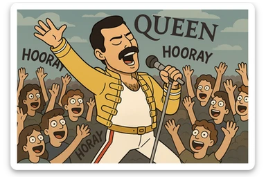 The people hooray queen wembley crowd Freddie Mercury sticker