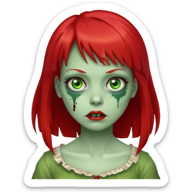 Zombie girl franja ruiva sticker
