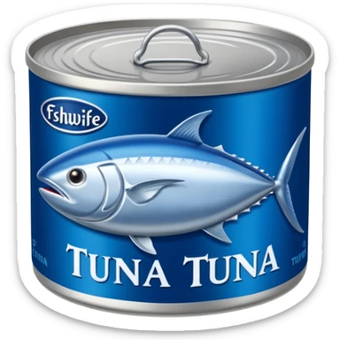 Create a logo using the FISHWIFE TINNED TUNA graphics  sticker