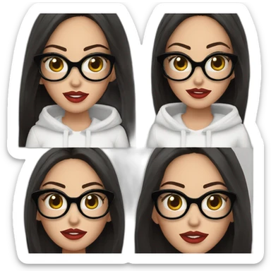 Megan Fox con lentes y suéter blanco pantalón negro sticker