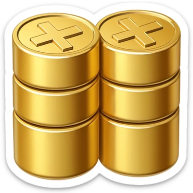 a battery icon, containing vertically stacked coins sticker
