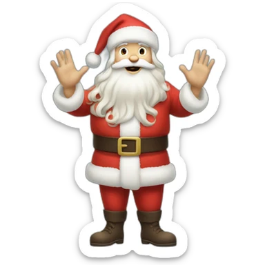 Full height Actively gesturing with hands pale skin Santa Claus sticker