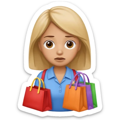 A kindergardenteacher carrying toys while looking exhausted and stressed. sticker