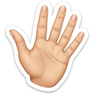 Little finger up and all the others are down with the thumb holding them. sticker