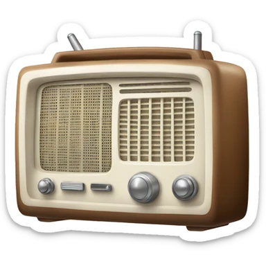 white vintage radio receiver sticker