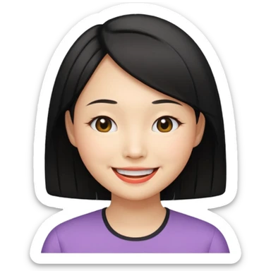 an Asian with a smiley bobbed hair
Woman sticker