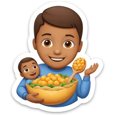 A Brown Person to birth a food baby  sticker