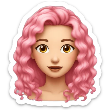 fille avec pull rose et cheveux chatains clairs yeux bleus sticker