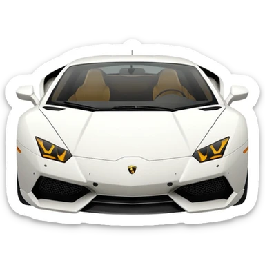 "Create a top-down view 2D vector emoji of a Lamborghini in Apple's iOS style. Use solid colors, clean lines, and smooth curves. No gradients or 3D effects. Keep the design minimalist with a white background."
 sticker