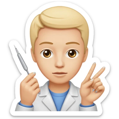 tweezers held by fingers lifting a small object sticker