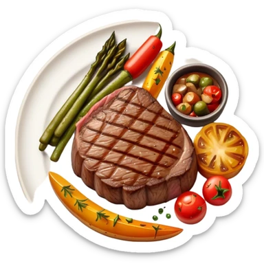 big juicy australian steak meal sticker
