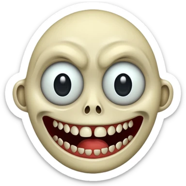 Cursed horror morbid macabre terrifying terrific incredible epic wow face sticker
