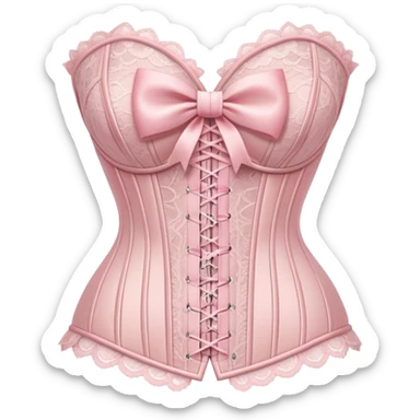 pastel pink lace corset with bows sticker