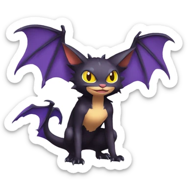 Bat-Cat-Noivern-Noibat-Litten-Pokémon Full Body sticker