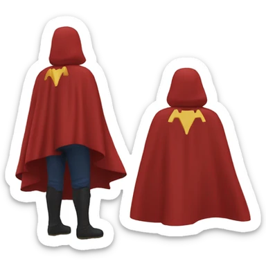 red hero cape back view sticker