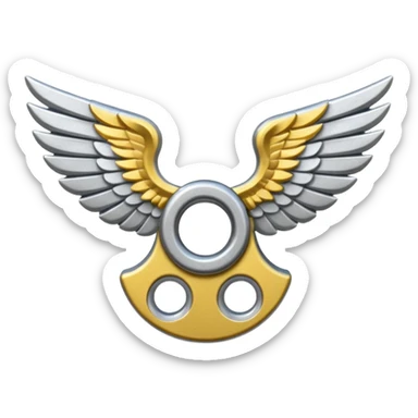 metal wing nut with two grips. sticker