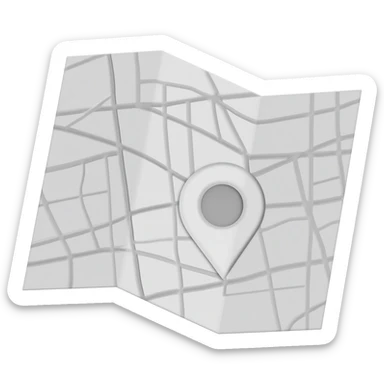 3d white map gps with grey outlines sticker