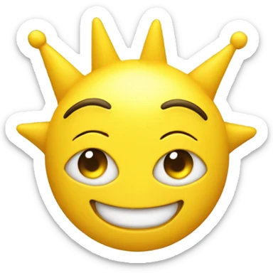 A yellow face with yellow antennas and spike ears is smiling (All yellow) sticker