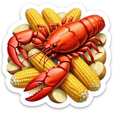 Louisiana crawfish boil with corn and potatoes sticker
