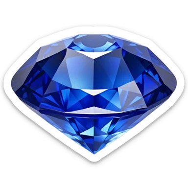Cinematic Realistic Sapphire Emoji, Deep blue and stunning, with smooth, polished facets that gleam with a vibrant intensity. The deep blue hue reflects light in mesmerizing patterns, and a soft, glowing aura adds to the precious, regal nature of the gemstone. Soft glowing outline, capturing the essence of wisdom and royalty in a dazzling sapphire. sticker