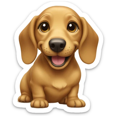 Yellow smiling Dachshund puppy  sticker