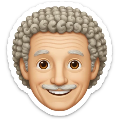 Old white man, curly hair without a beard or mustache sticker
