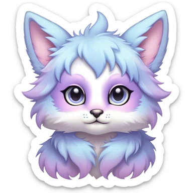 Kawaii bright fantasy ethereal anthro fursona animal sticker