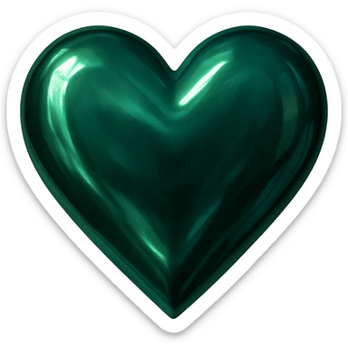heart with a shimmering emerald green finish sticker