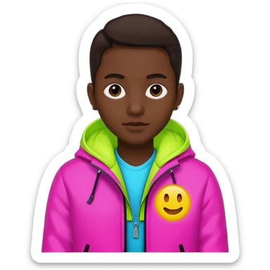 Russian underground fashion neon color jacket sticker