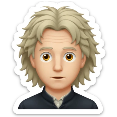 Johann Gottlieb Fichte three-quarter view, disheveled hair sticker