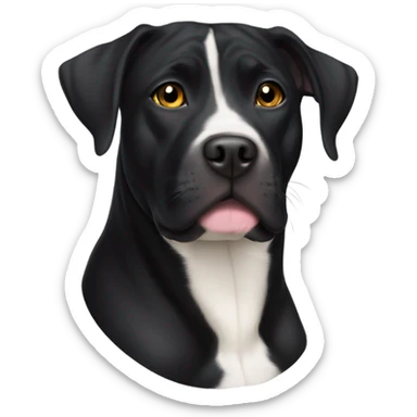 Black pitbull lab mix with white patch on chest sticker