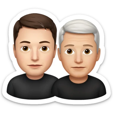 Elon musk and tim cook  sticker