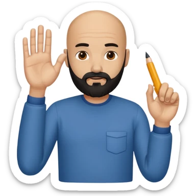 A bald man with a medium length black beard doing this🖕🏼 sticker