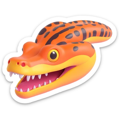 python regius detailed realistic,, full image flat  side profile 75% front facing full  design in 3d soft l centered composition 
cartoon style 140x140 pixels sticker