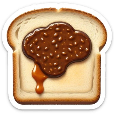 slice of bread with with a squeeze of vegemite sauce on top sticker